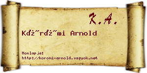 Körömi Arnold névjegykártya